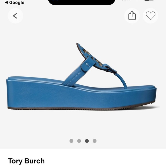 Tory Burch Blue miller Wedge Sandal excellent used condition. Worn once - Picture 3 of 5
